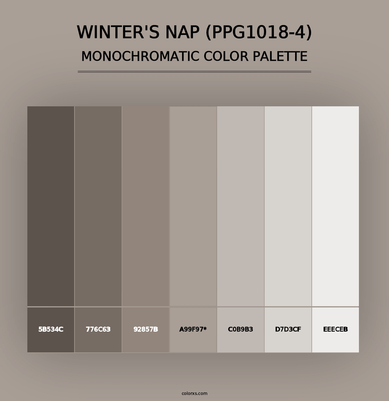 Winter's Nap (PPG1018-4) - Monochromatic Color Palette