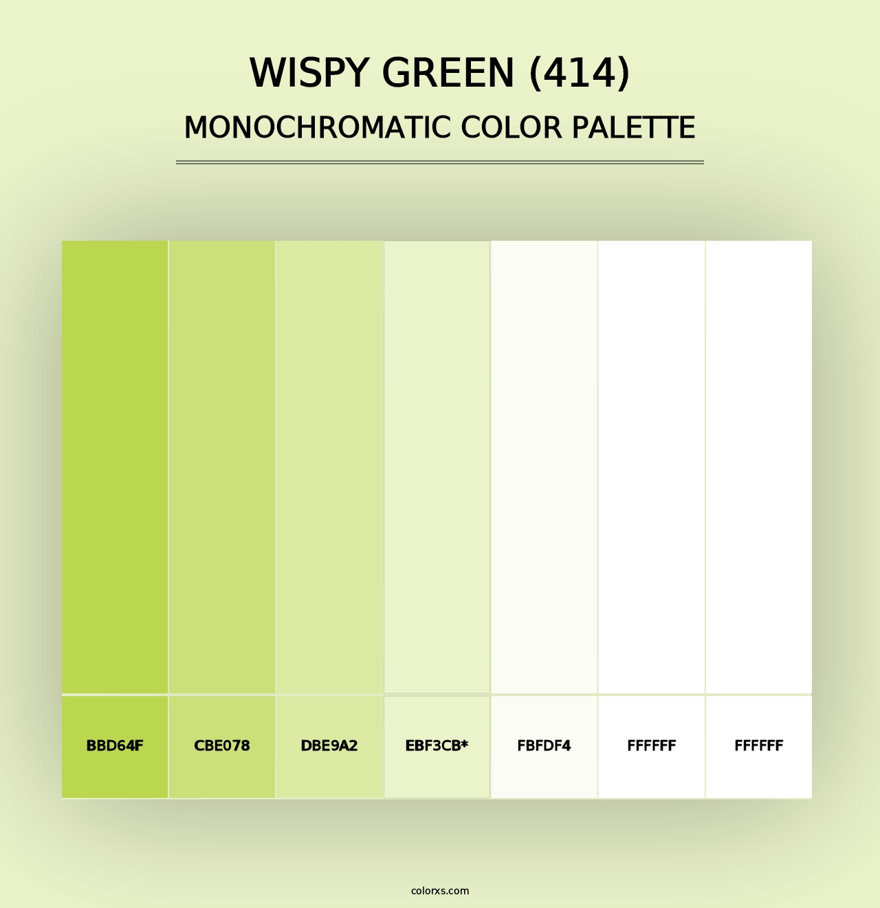 Wispy Green (414) - Monochromatic Color Palette