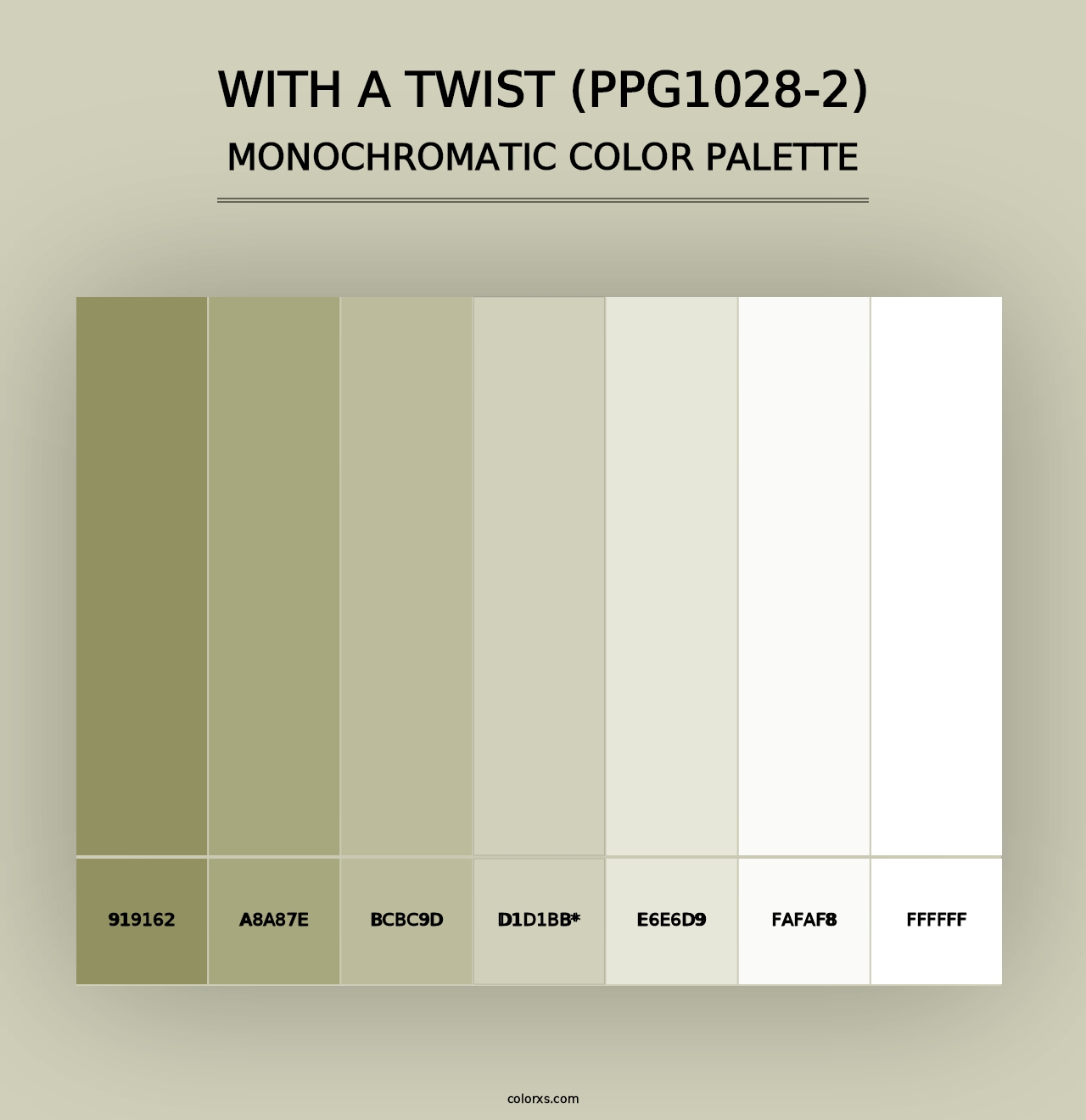 With A Twist (PPG1028-2) - Monochromatic Color Palette