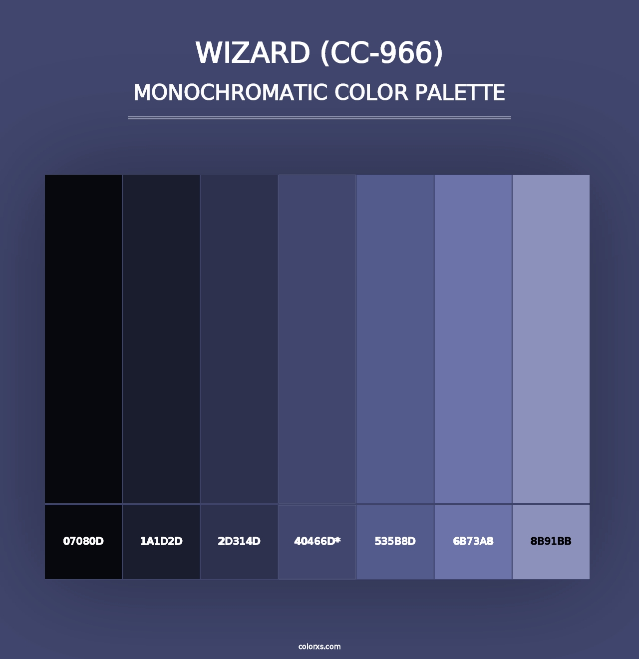 Wizard (CC-966) - Monochromatic Color Palette