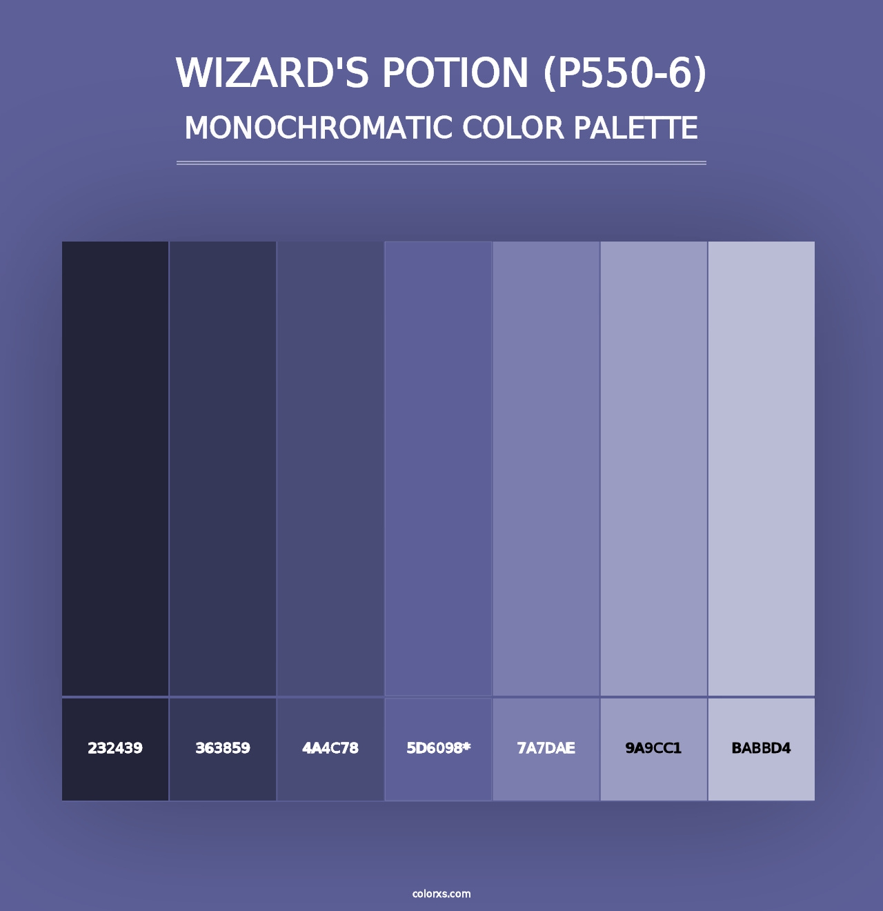 Wizard'S Potion (P550-6) - Monochromatic Color Palette