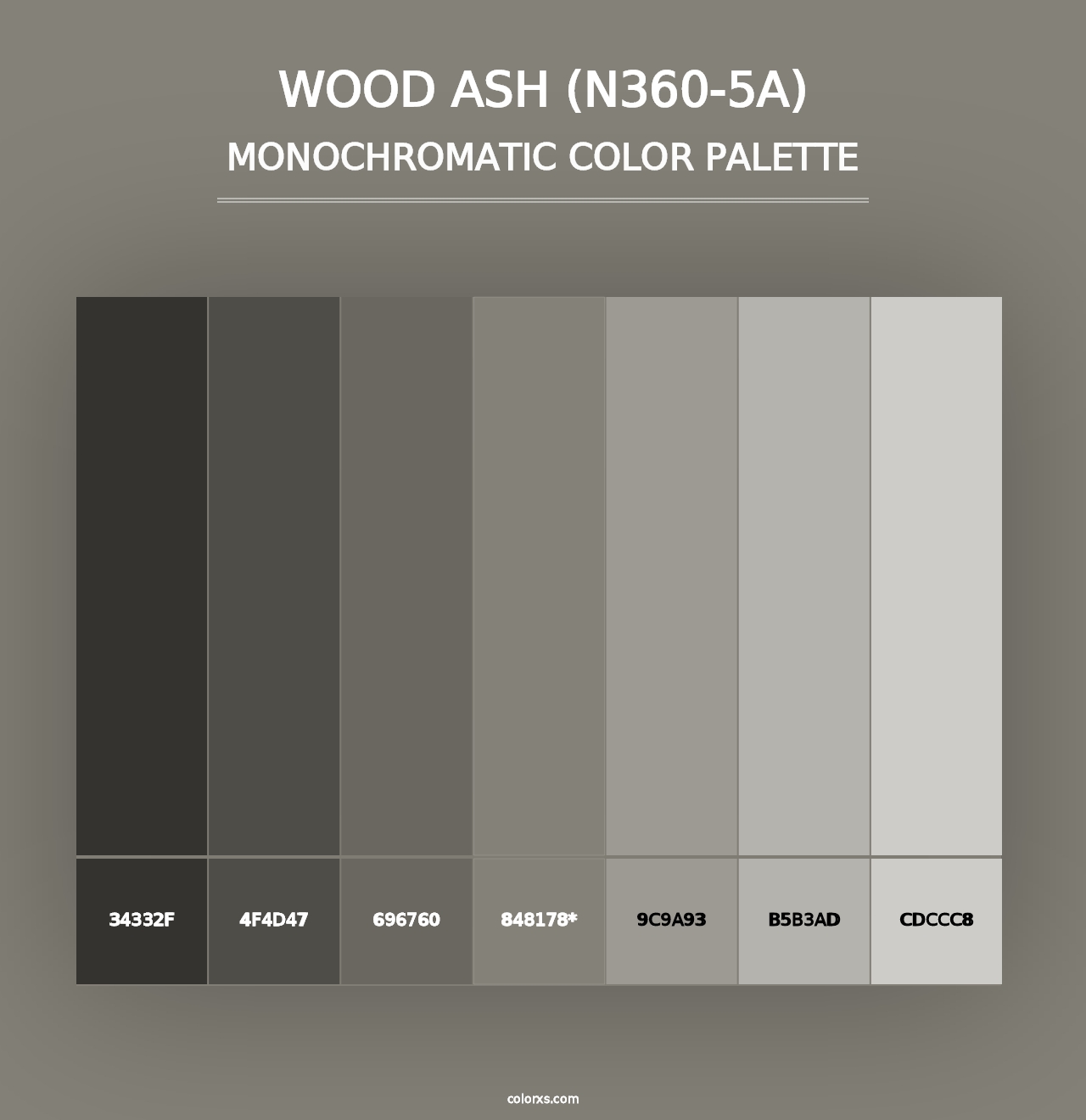 Wood Ash (N360-5A) - Monochromatic Color Palette