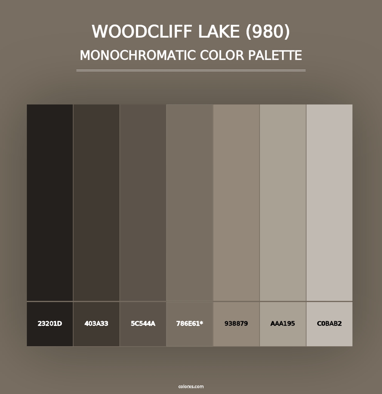 Woodcliff Lake (980) - Monochromatic Color Palette