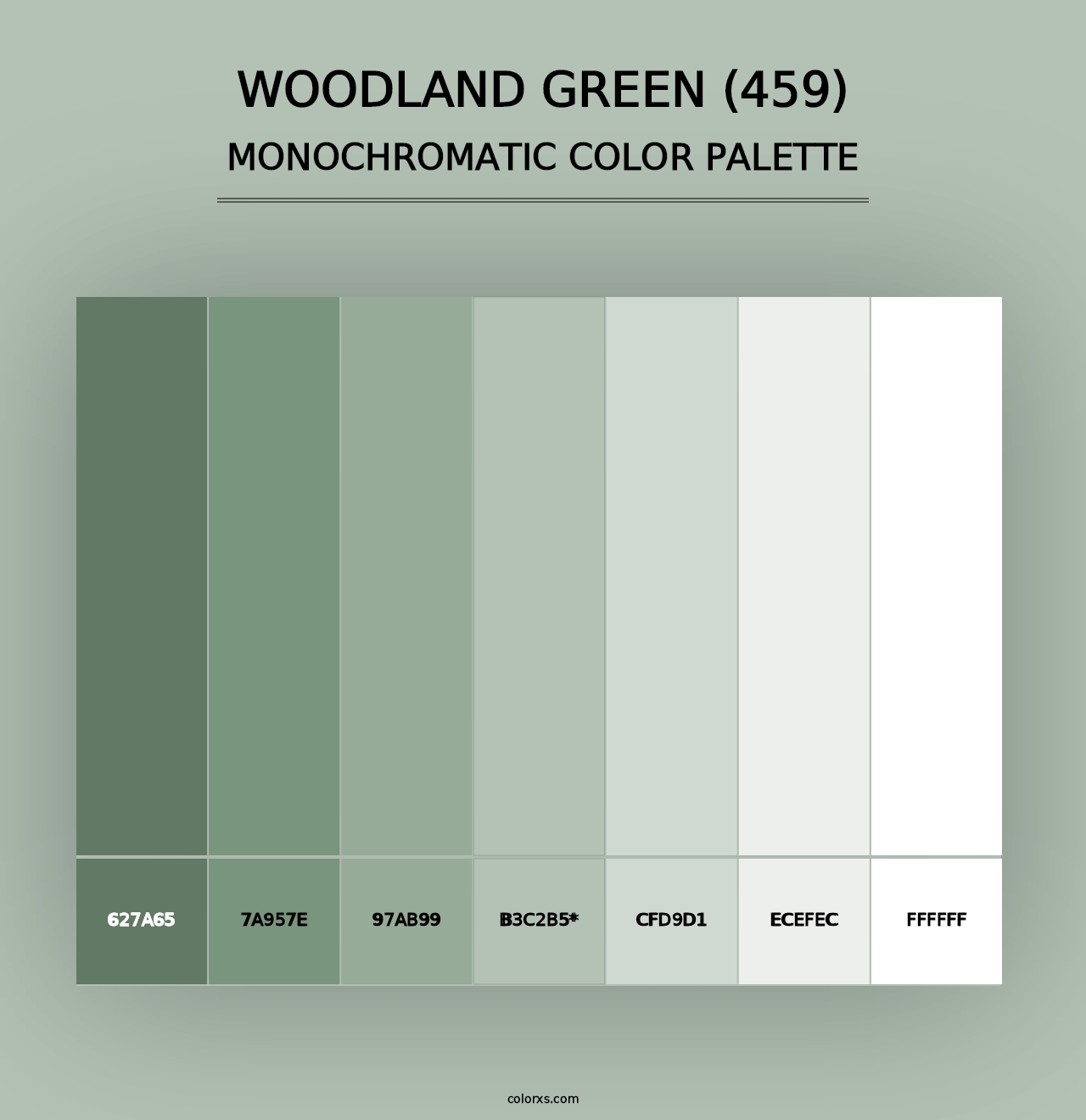 Woodland Green (459) - Monochromatic Color Palette