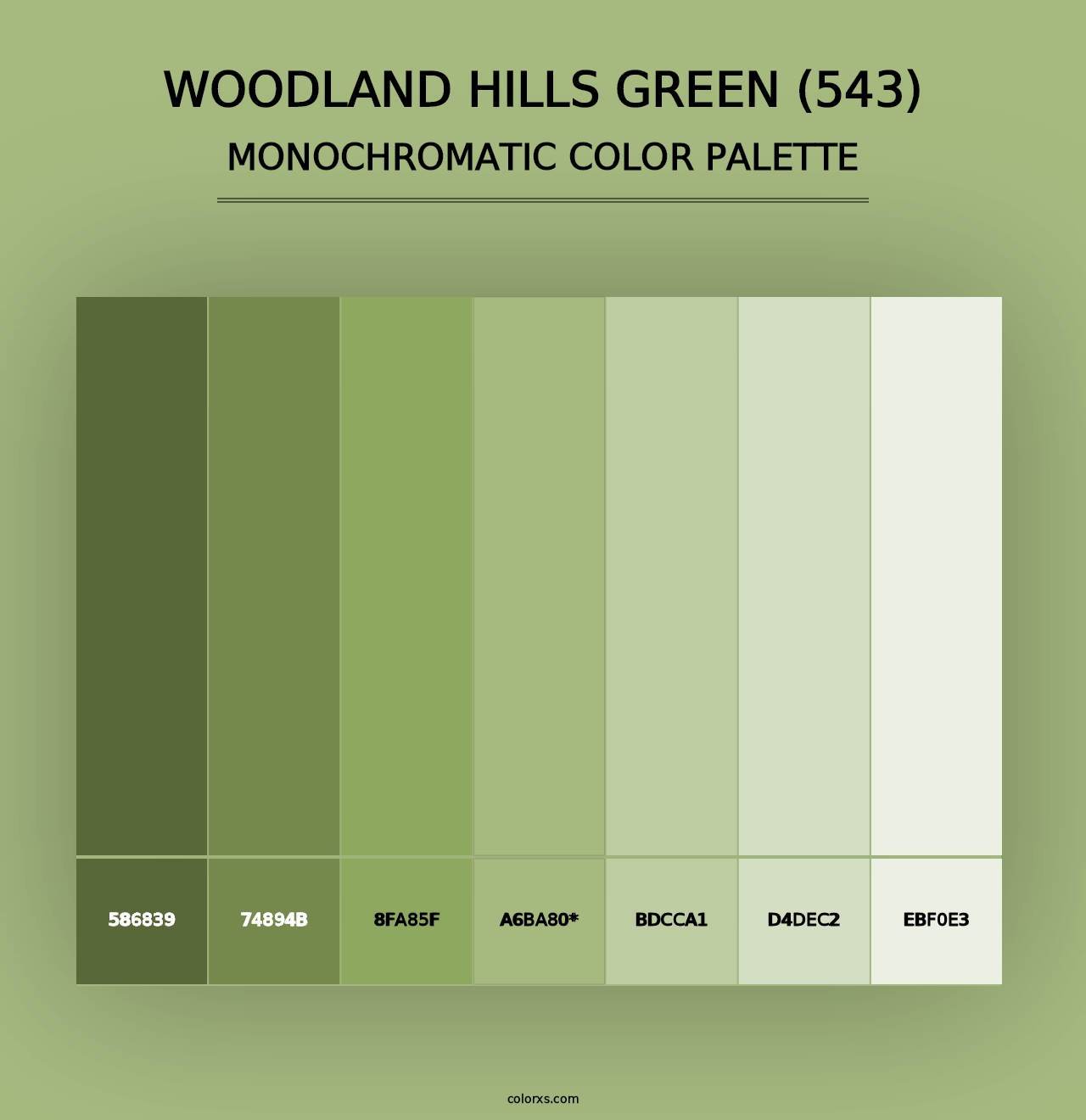 Woodland Hills Green (543) - Monochromatic Color Palette