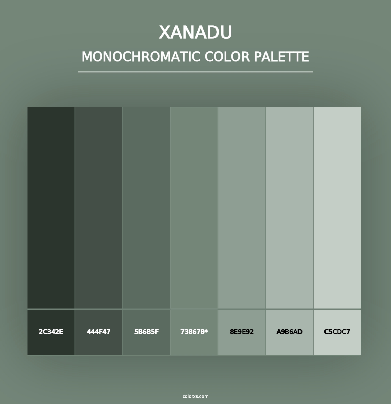 Xanadu - Monochromatic Color Palette