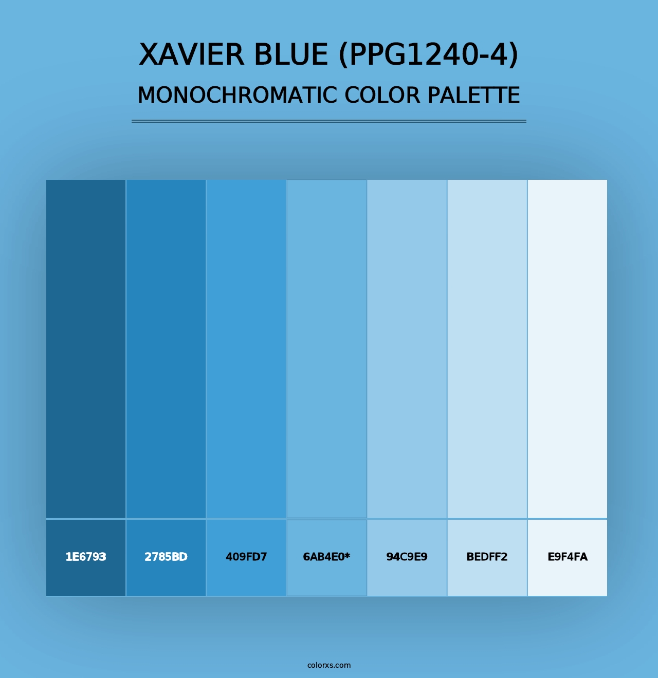 Xavier Blue (PPG1240-4) - Monochromatic Color Palette