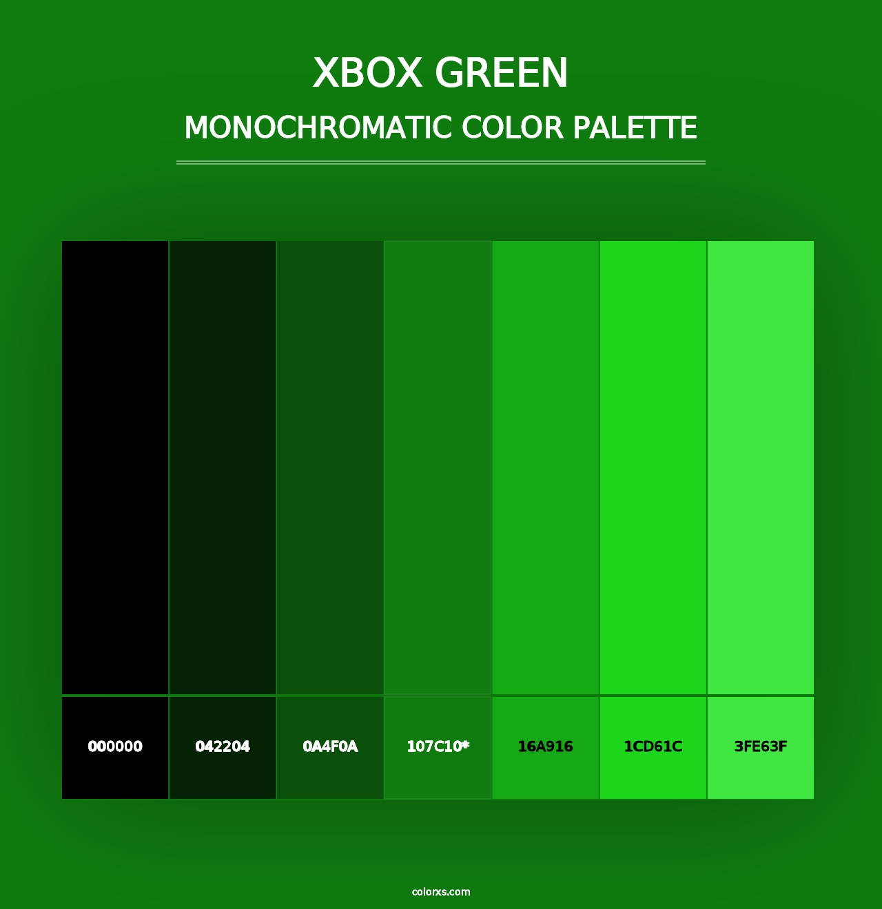 Xbox Green - Monochromatic Color Palette