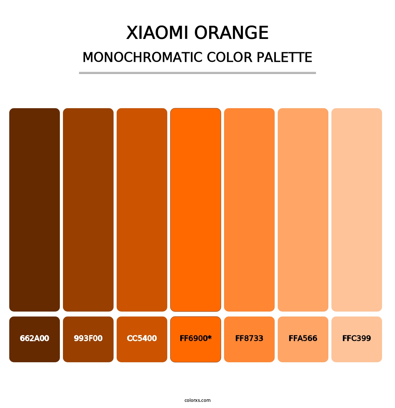 Xiaomi Orange - Monochromatic Color Palette