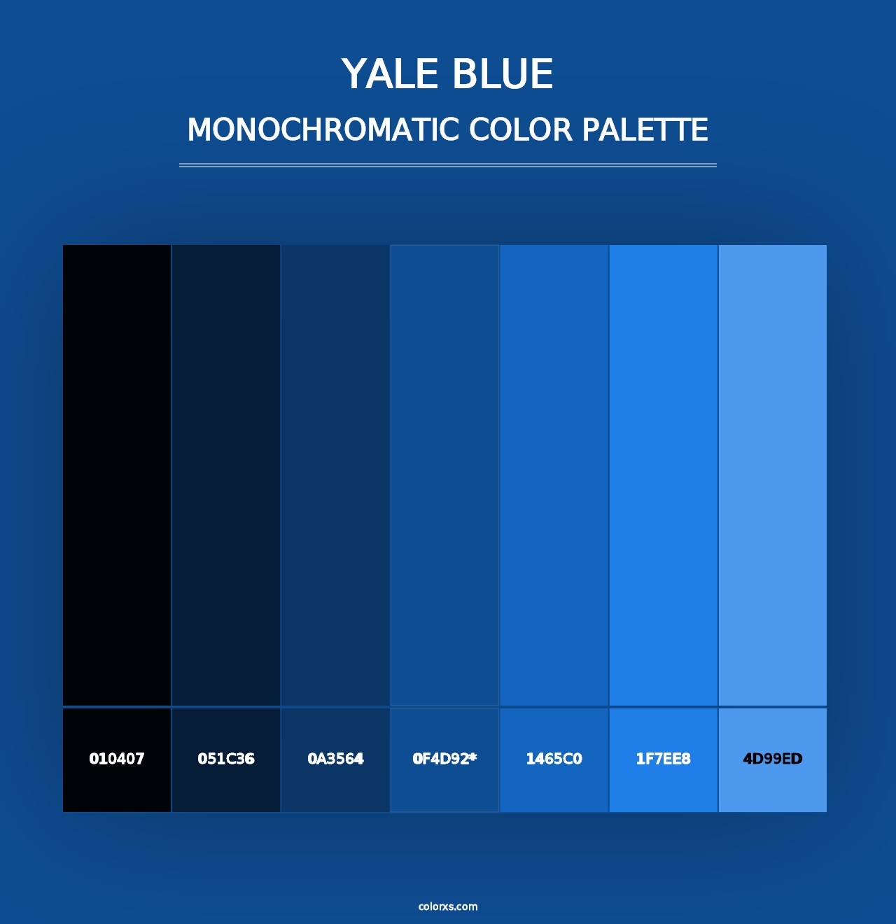 Yale Blue - Monochromatic Color Palette