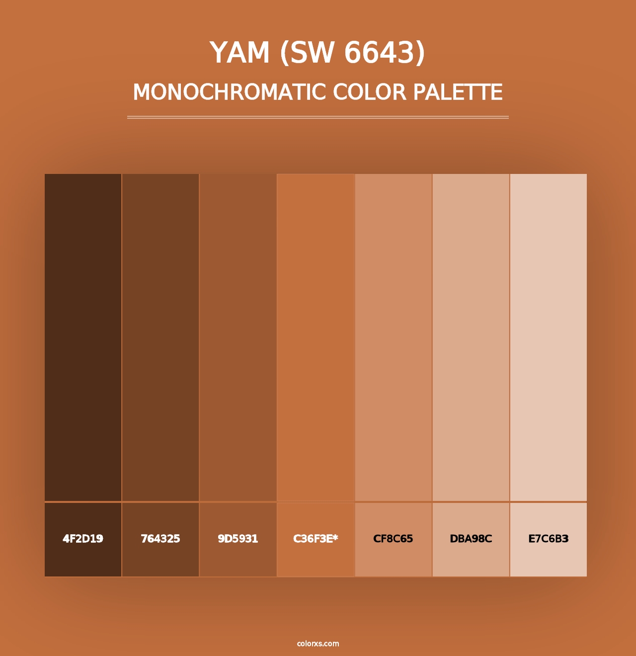 Yam (SW 6643) - Monochromatic Color Palette