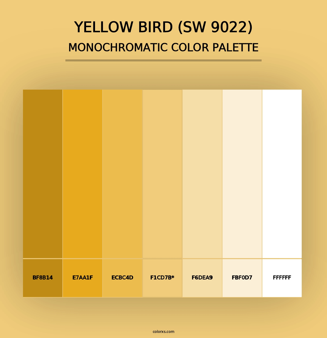 Yellow Bird (SW 9022) - Monochromatic Color Palette