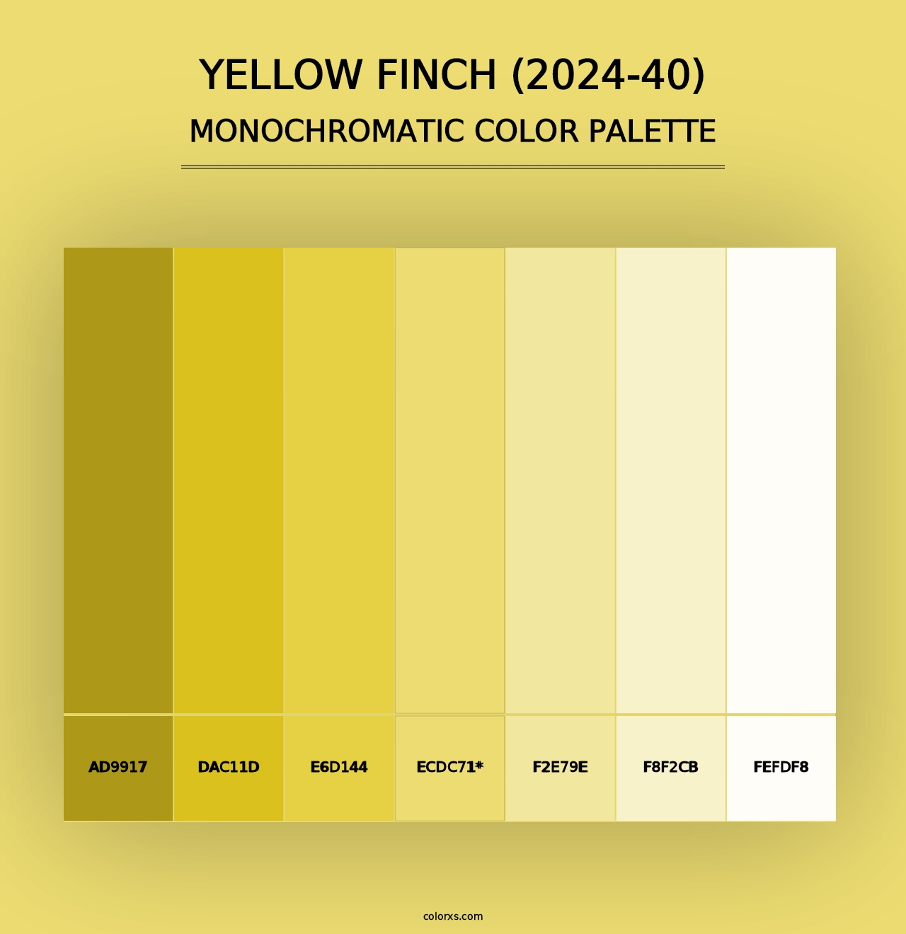 Yellow Finch (2024-40) - Monochromatic Color Palette