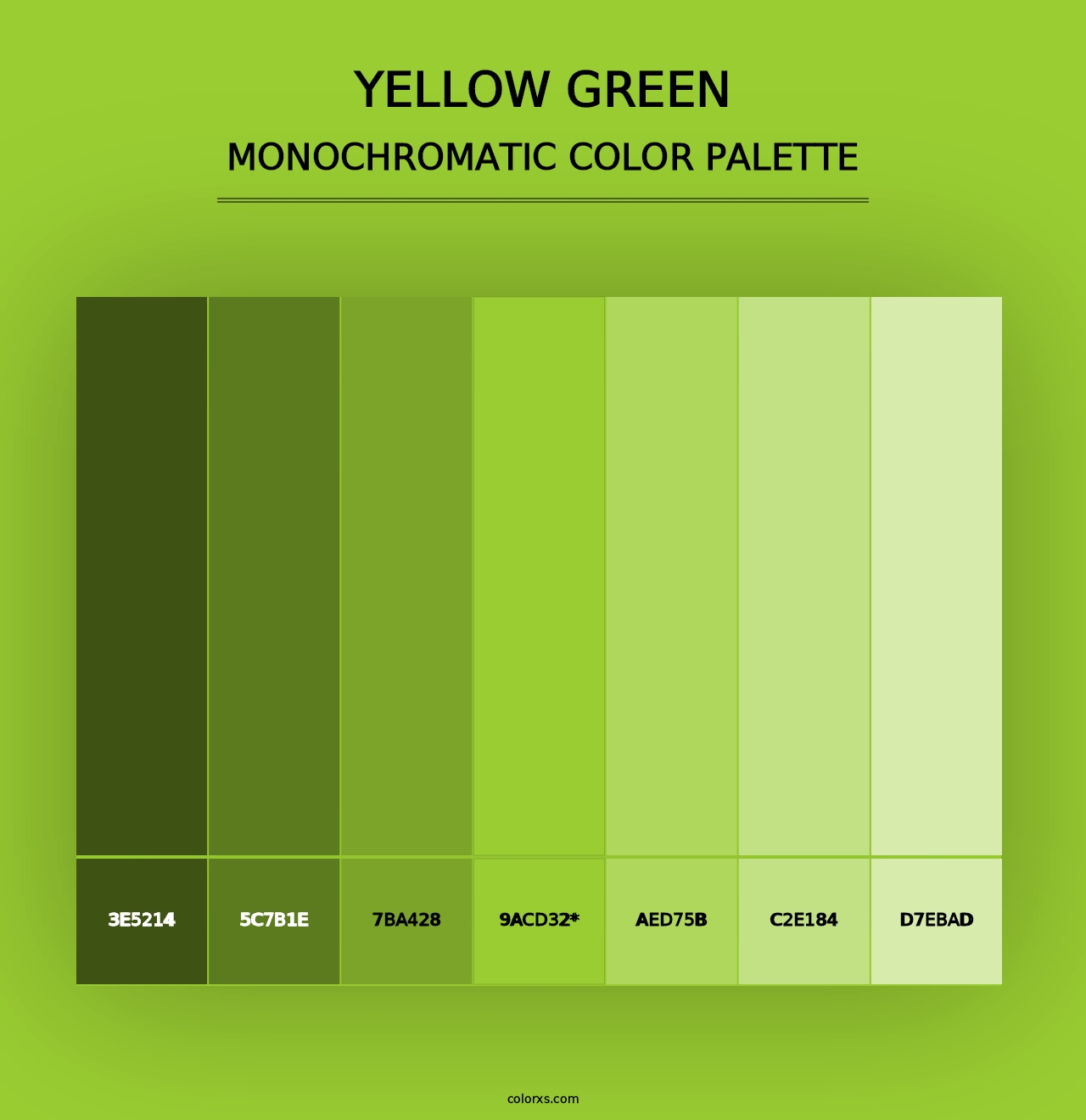 Yellow Green - Monochromatic Color Palette