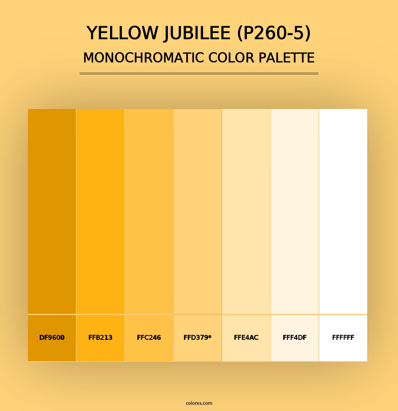 Yellow Jubilee (P260-5) - Monochromatic Color Palette