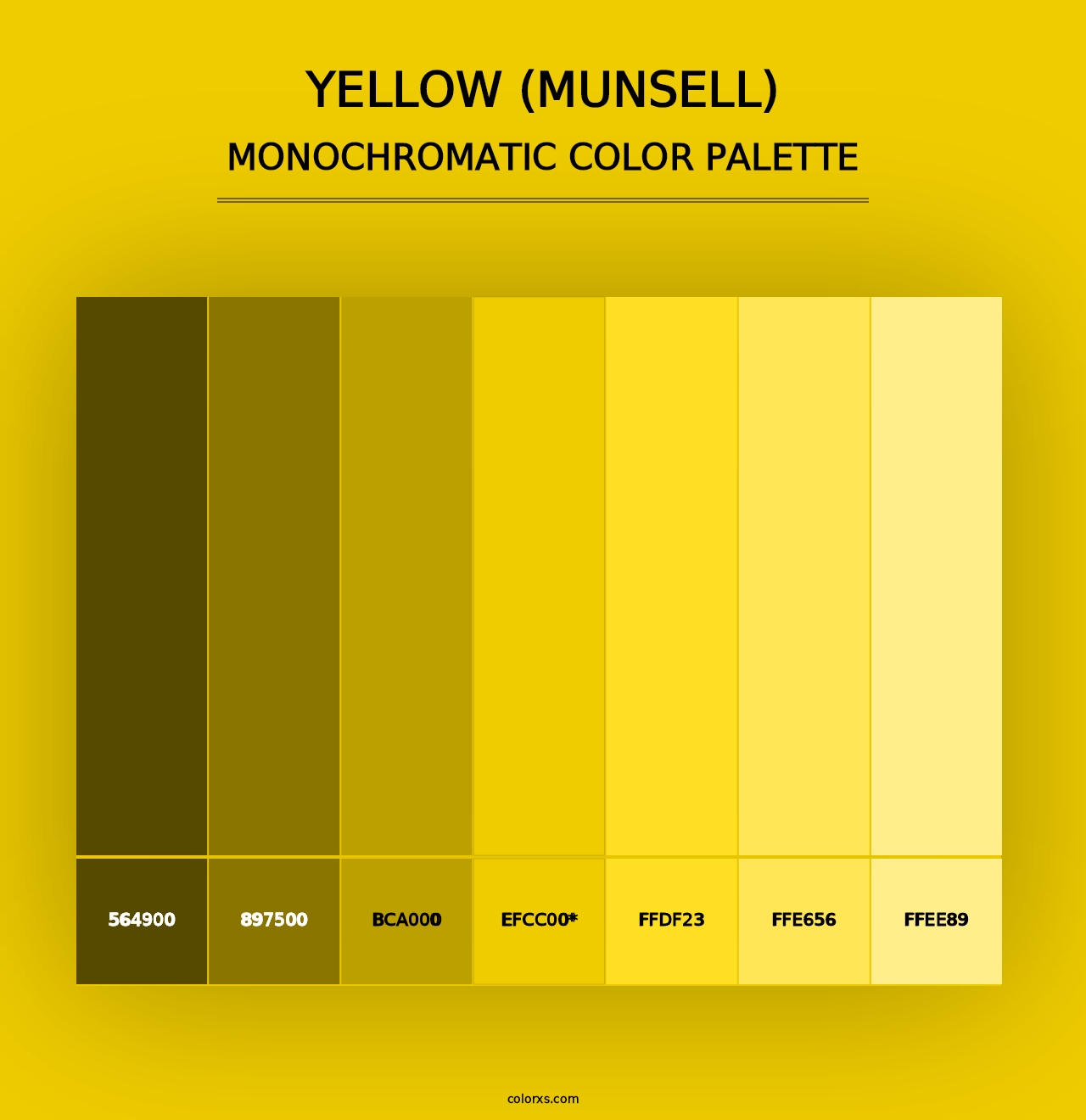 Yellow (Munsell) - Monochromatic Color Palette