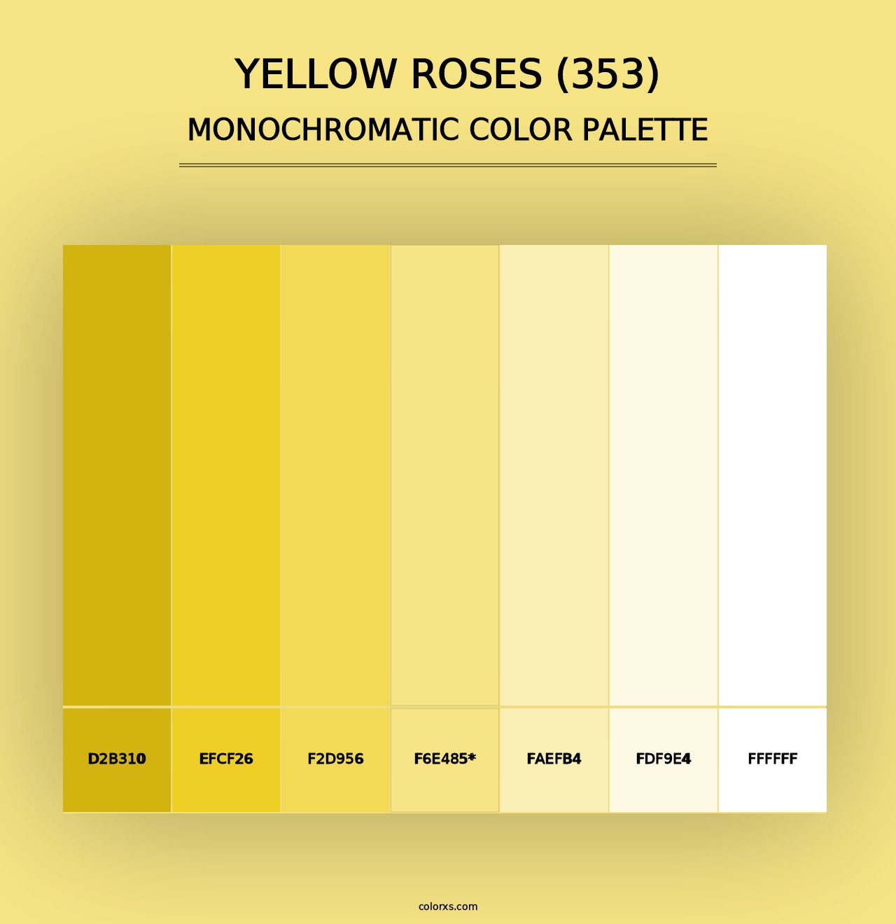 Yellow Roses (353) - Monochromatic Color Palette