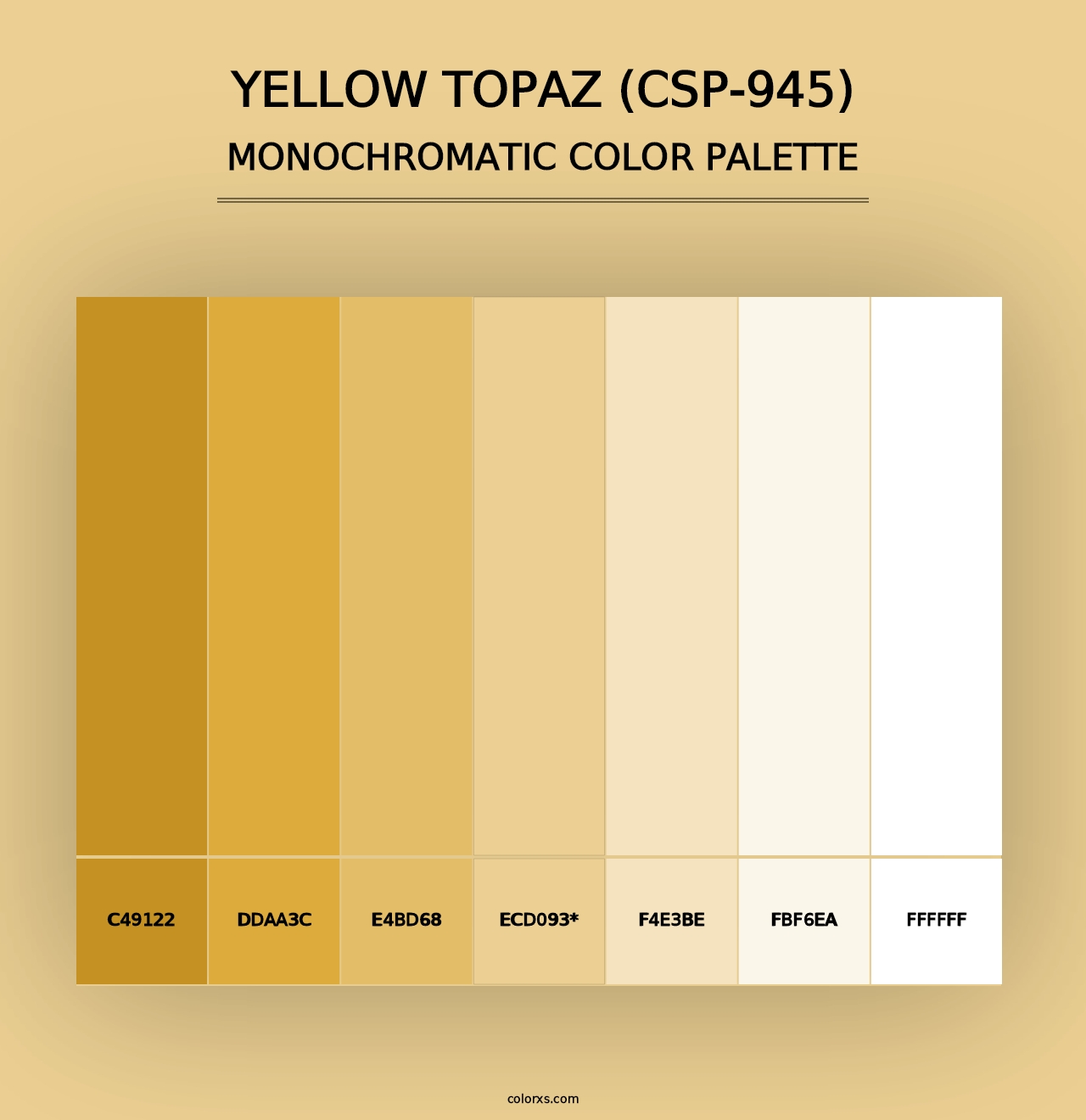 Yellow Topaz (CSP-945) - Monochromatic Color Palette