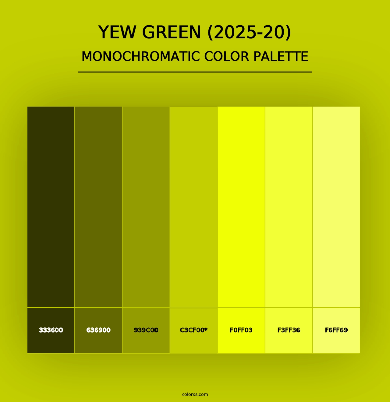 Yew Green (2025-20) - Monochromatic Color Palette