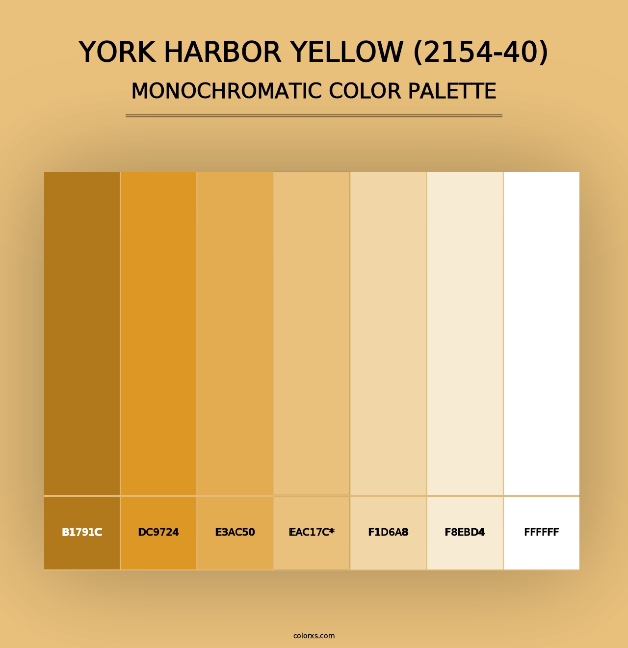 York Harbor Yellow (2154-40) - Monochromatic Color Palette