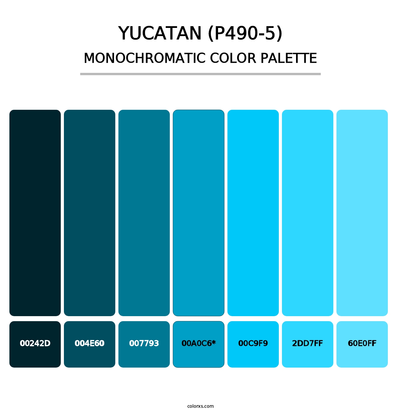 Yucatan (P490-5) - Monochromatic Color Palette