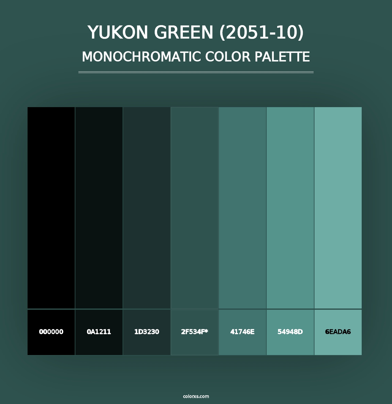 Yukon Green (2051-10) - Monochromatic Color Palette