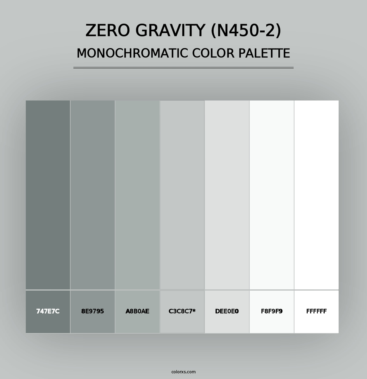 Zero Gravity (N450-2) - Monochromatic Color Palette