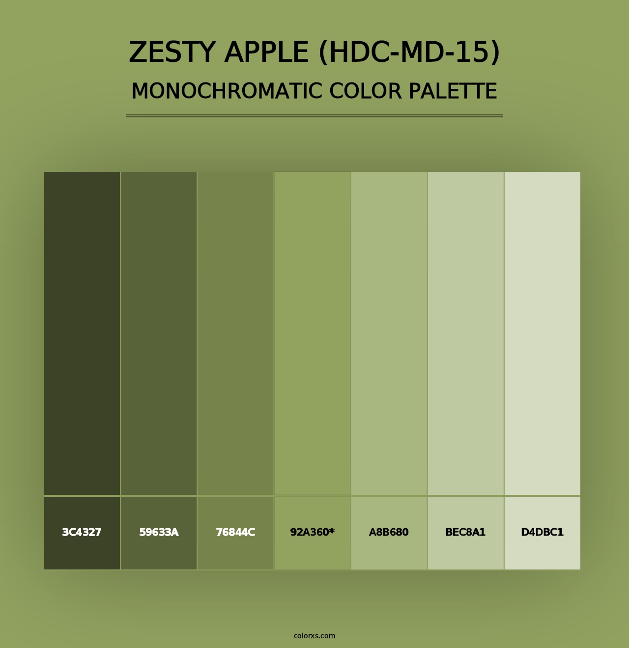 Zesty Apple (HDC-MD-15) - Monochromatic Color Palette