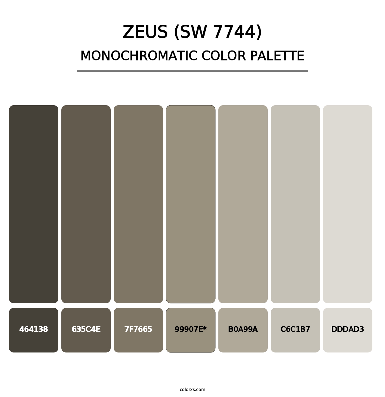 Zeus (SW 7744) - Monochromatic Color Palette