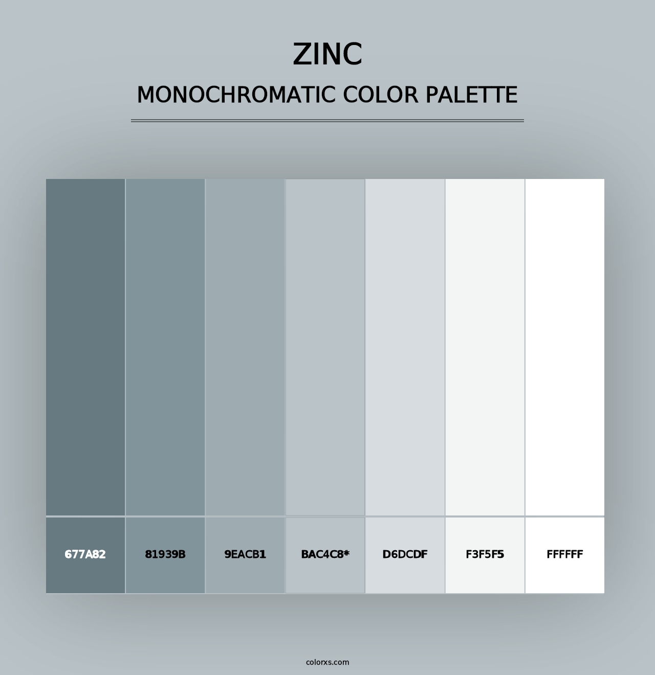 Zinc - Monochromatic Color Palette