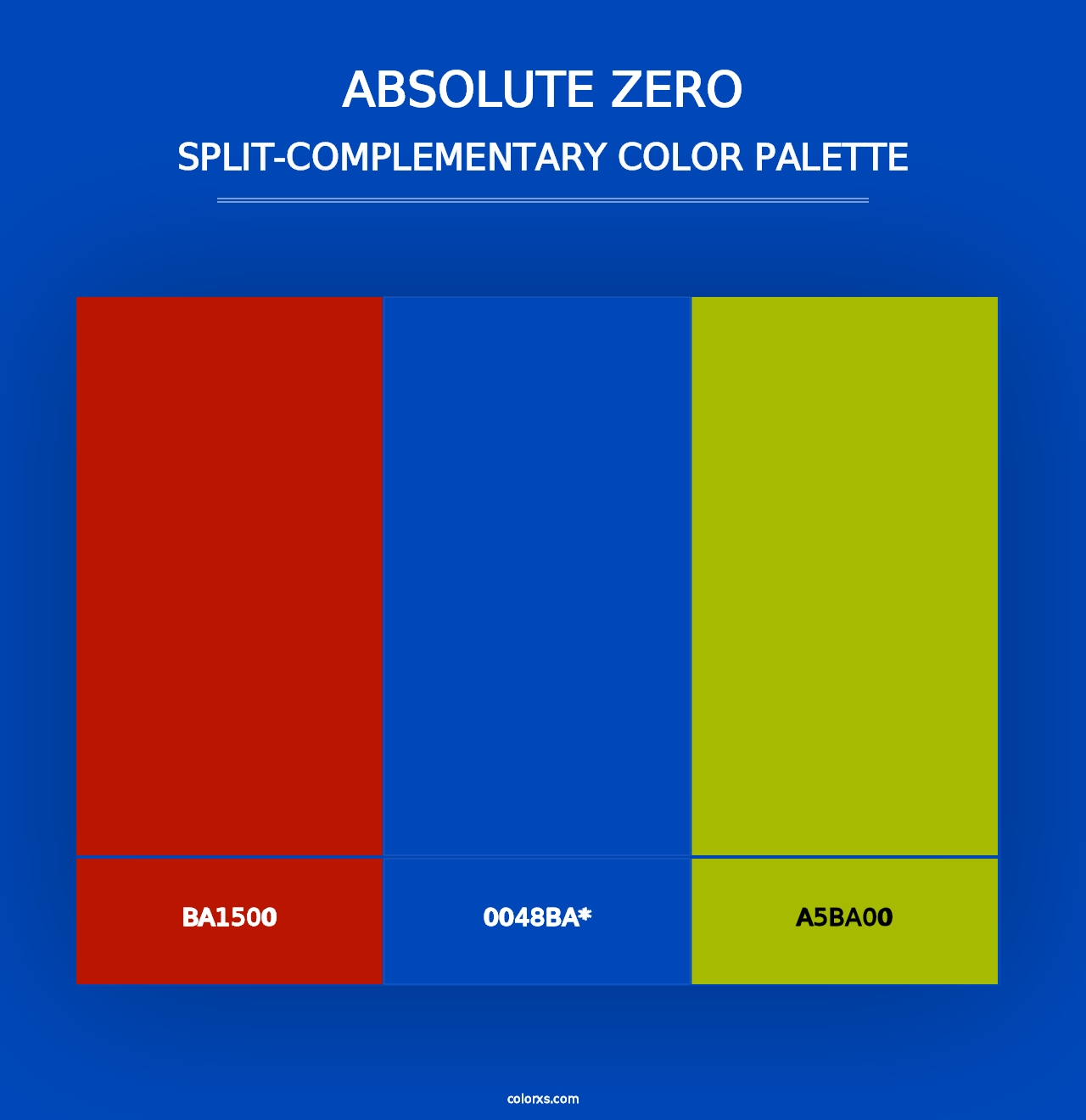 Absolute Zero - Split-Complementary Color Palette