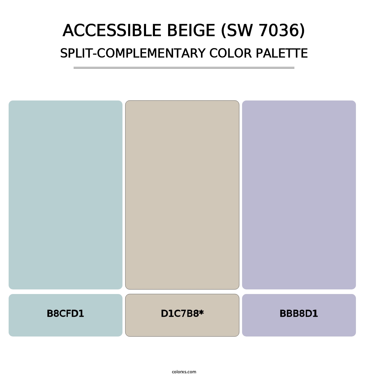 Accessible Beige (SW 7036) - Split-Complementary Color Palette