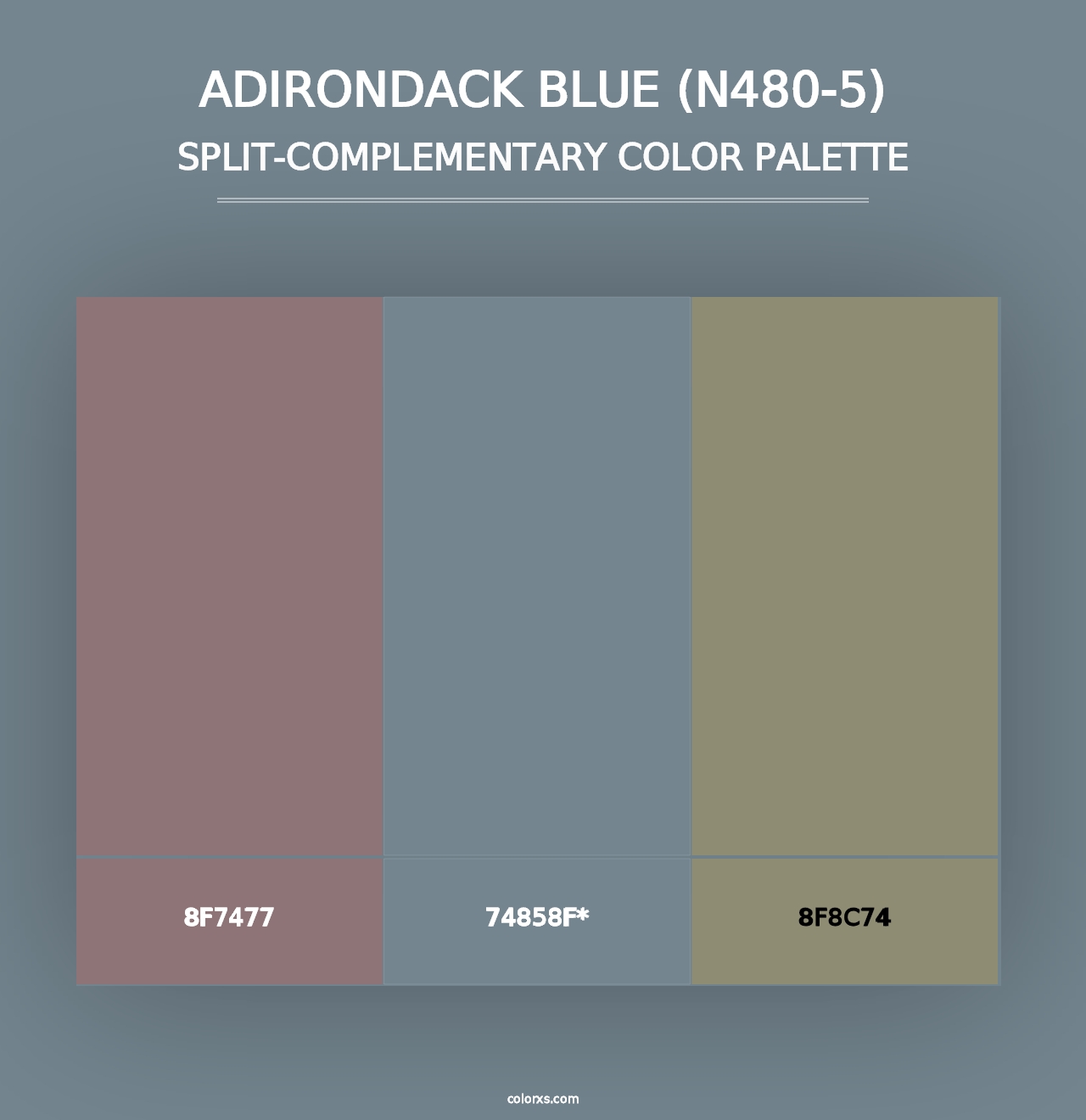 Adirondack Blue (N480-5) - Split-Complementary Color Palette