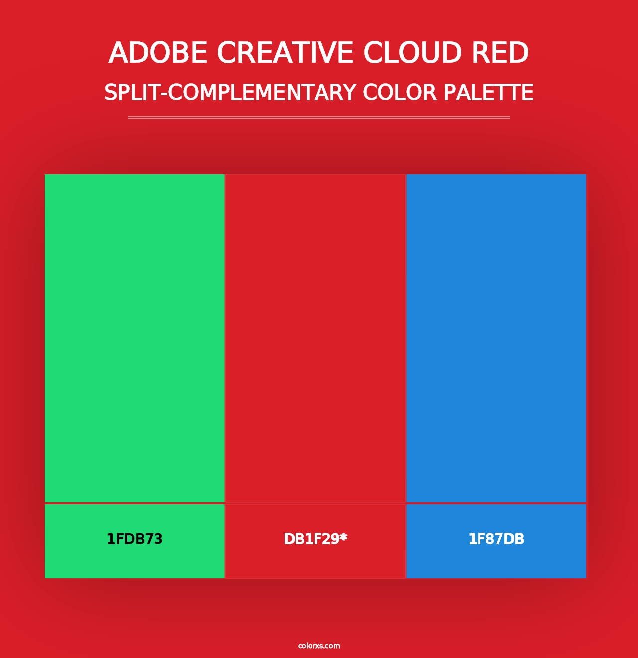 Adobe Creative Cloud Red - Split-Complementary Color Palette