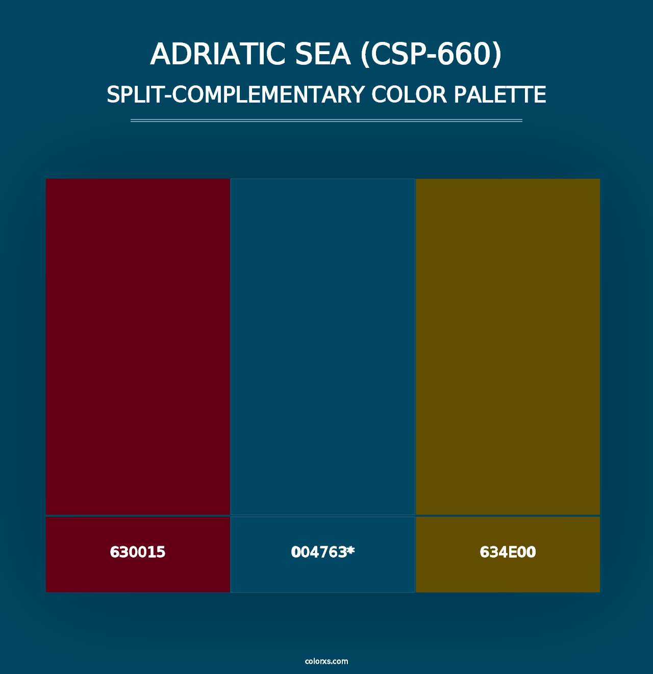 Adriatic Sea (CSP-660) - Split-Complementary Color Palette