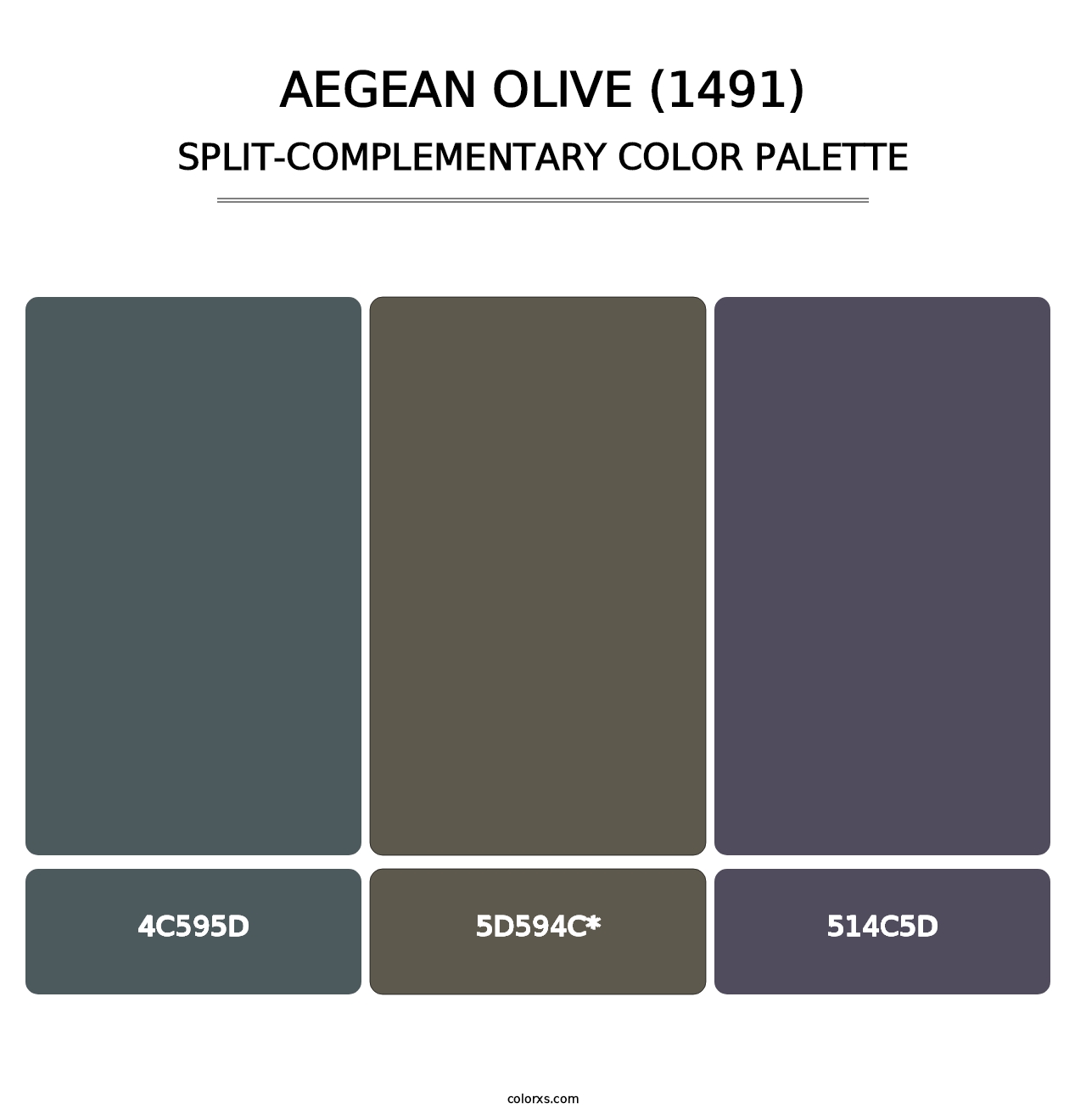 Aegean Olive (1491) - Split-Complementary Color Palette