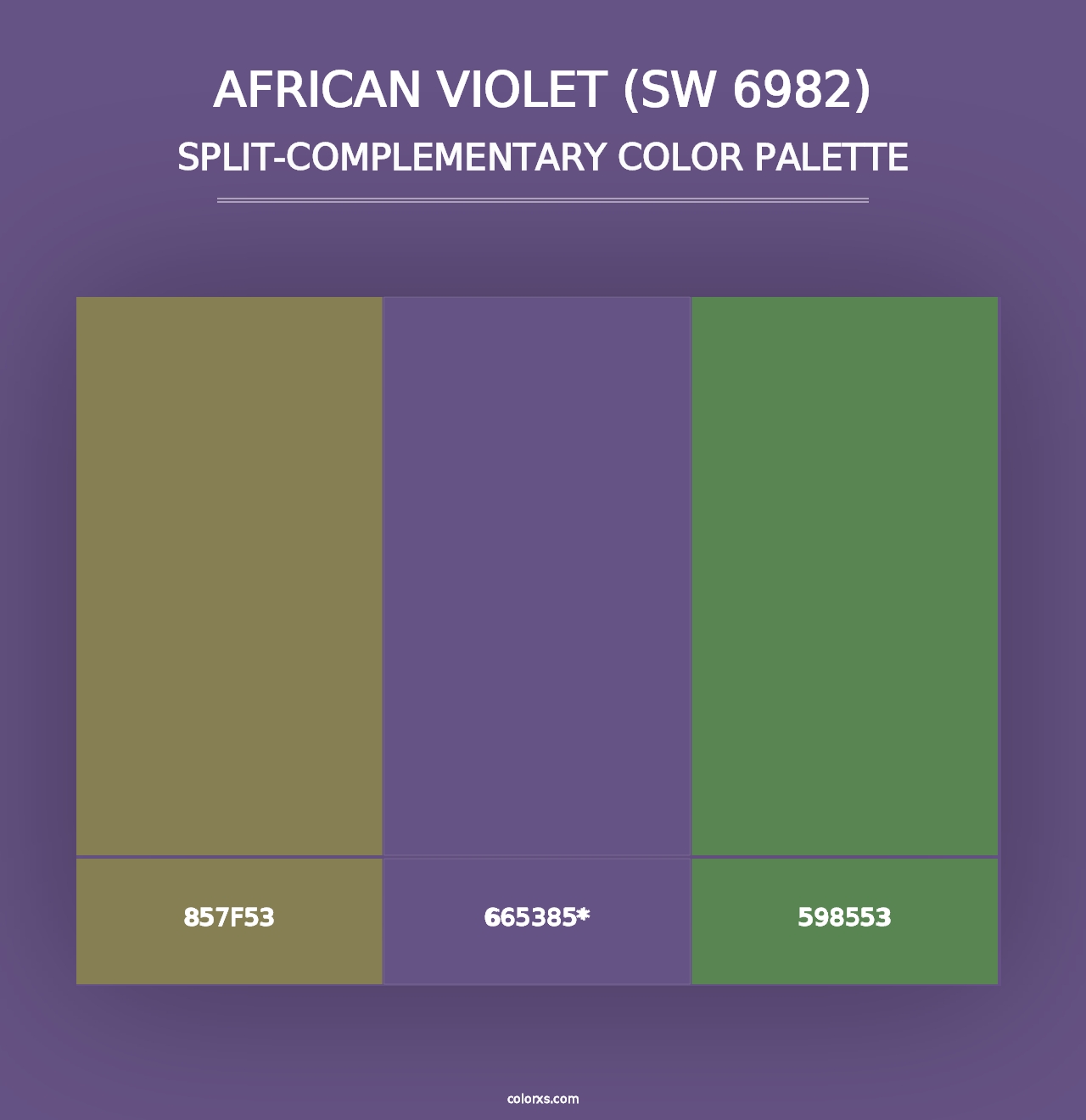 African Violet (SW 6982) - Split-Complementary Color Palette