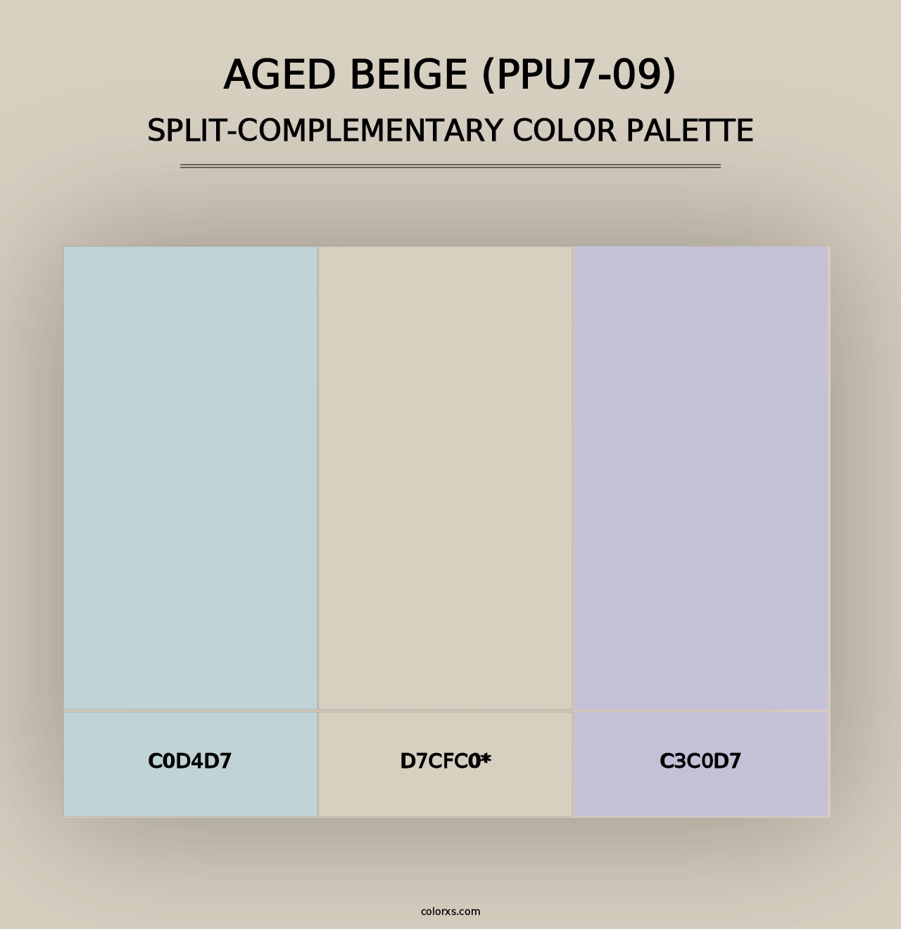 Aged Beige (PPU7-09) - Split-Complementary Color Palette