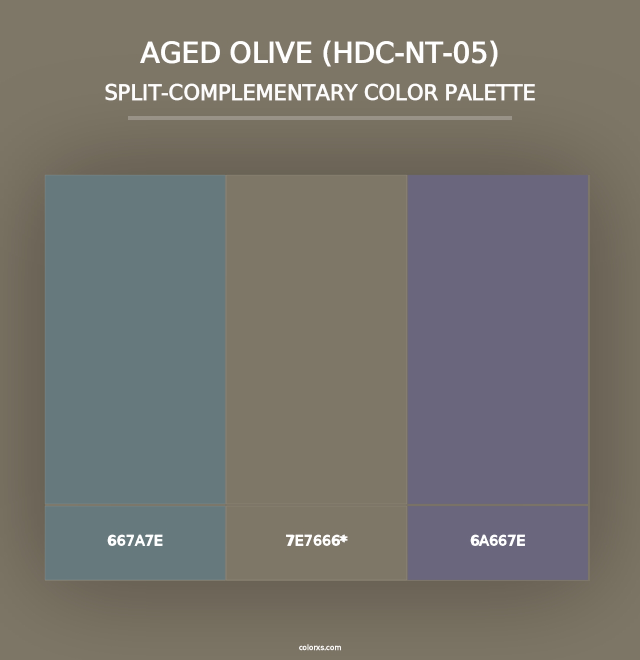 Aged Olive (HDC-NT-05) - Split-Complementary Color Palette