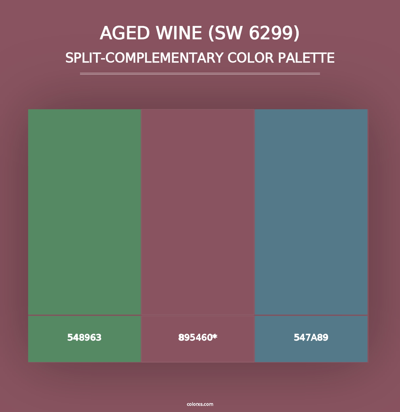 Aged Wine (SW 6299) - Split-Complementary Color Palette