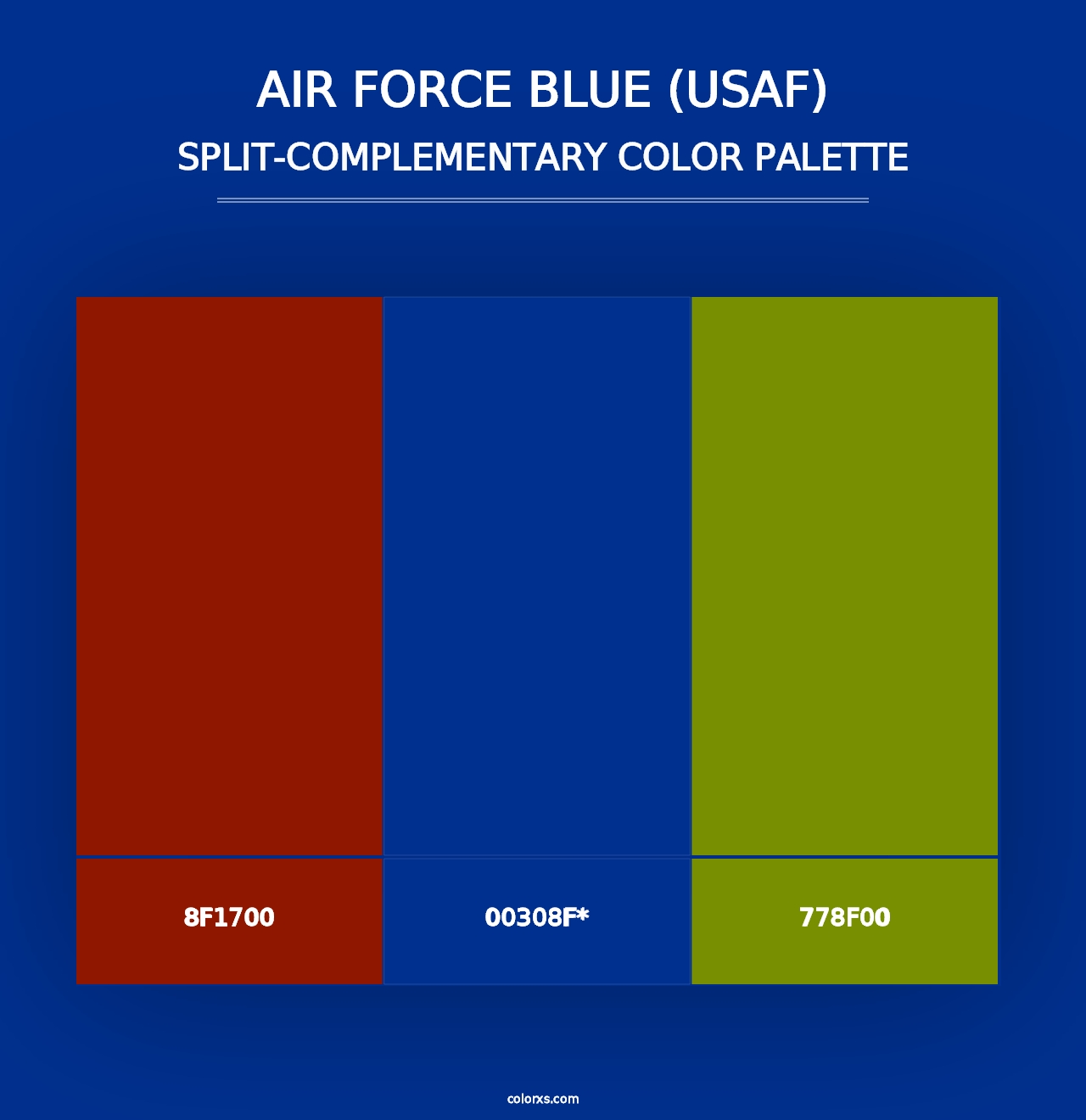 Air Force Blue (USAF) - Split-Complementary Color Palette