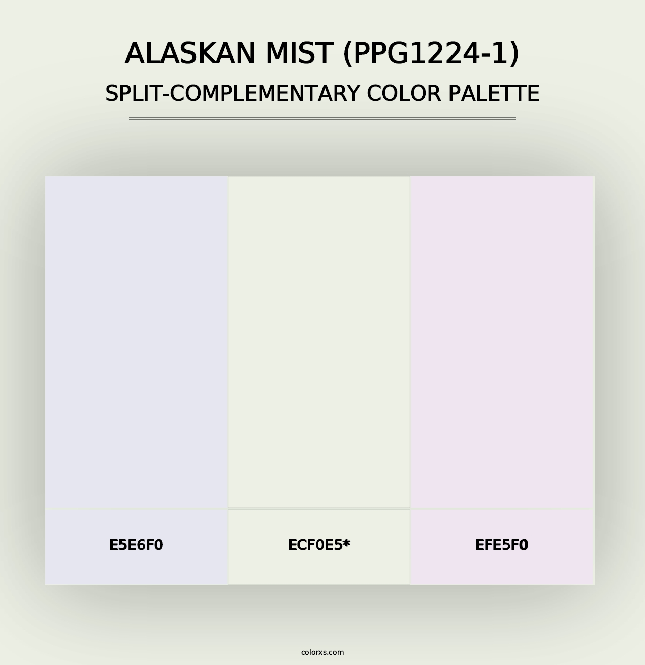 Alaskan Mist (PPG1224-1) - Split-Complementary Color Palette