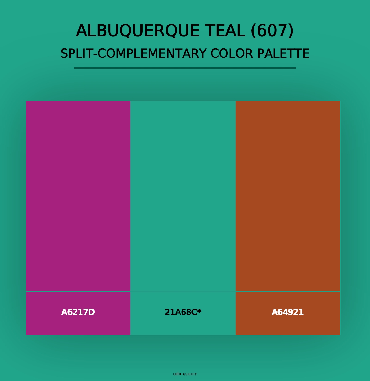 Albuquerque Teal (607) - Split-Complementary Color Palette