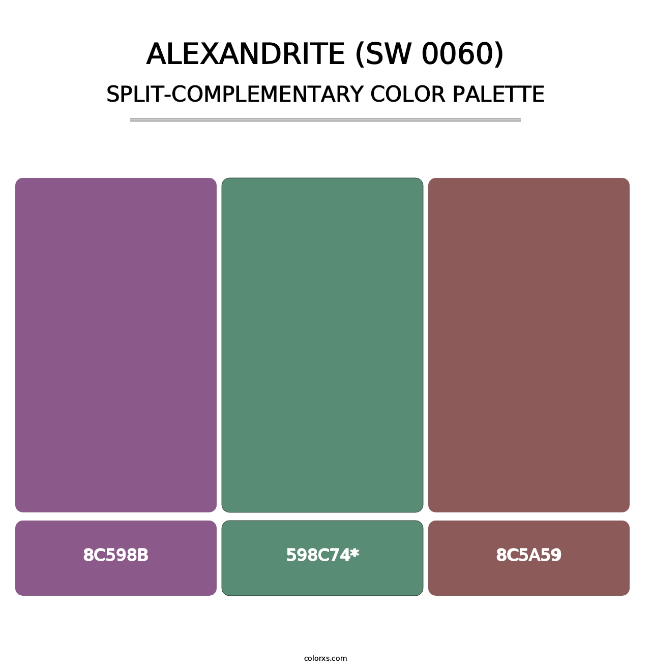 Alexandrite (SW 0060) - Split-Complementary Color Palette