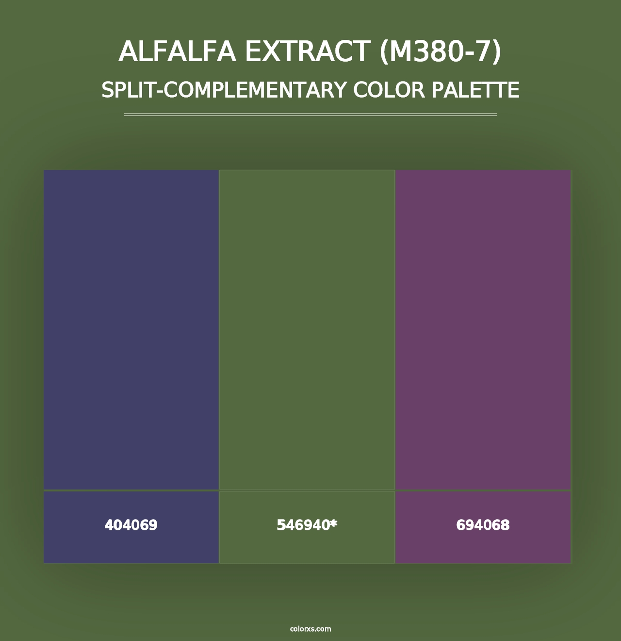 Alfalfa Extract (M380-7) - Split-Complementary Color Palette