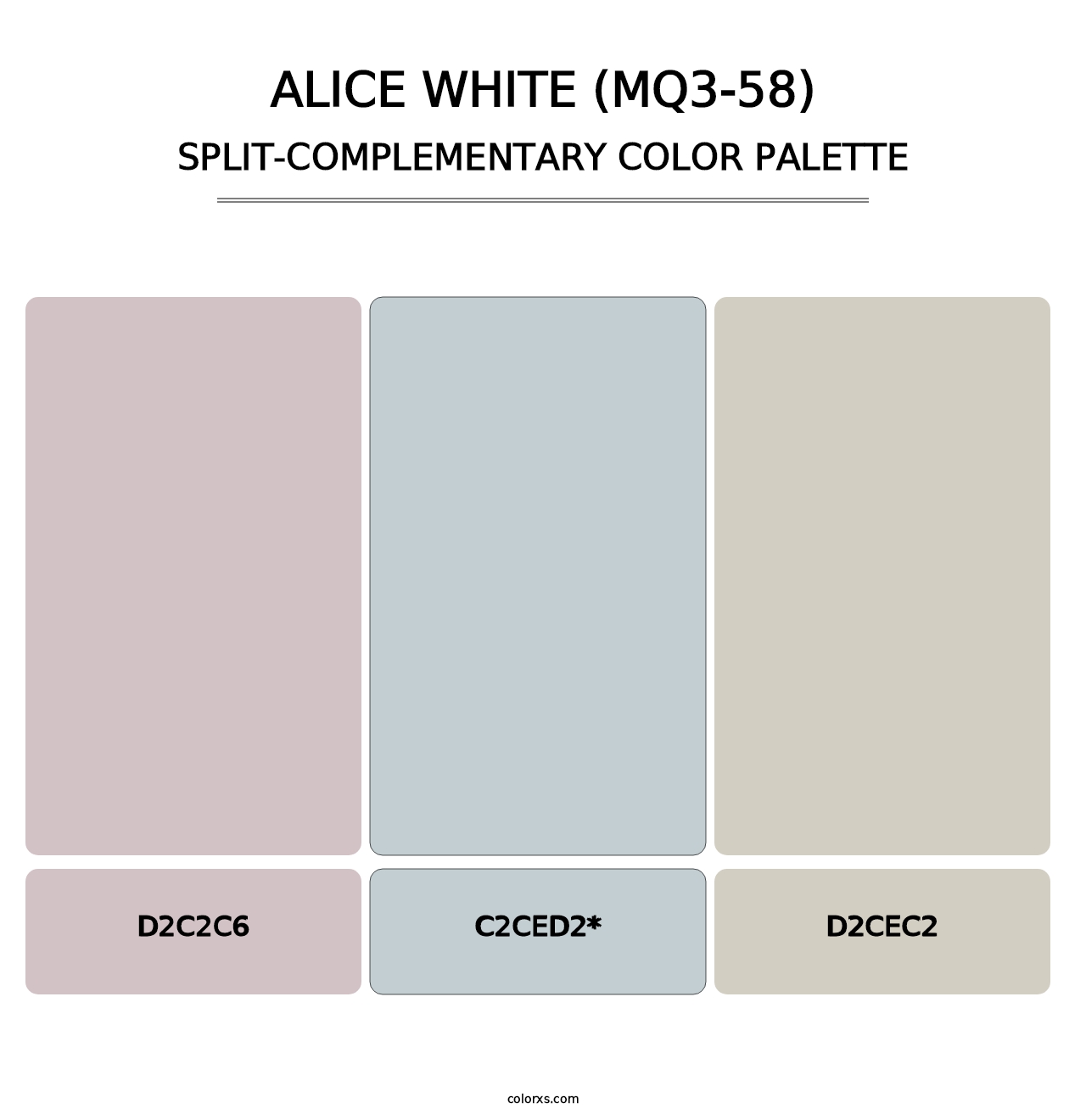 Alice White (MQ3-58) - Split-Complementary Color Palette