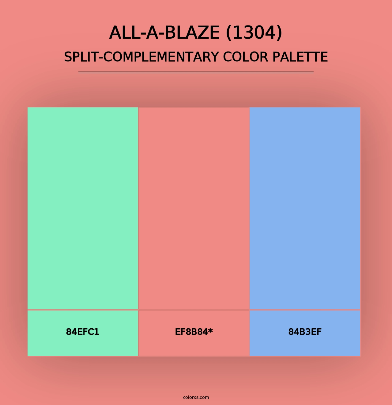 All-a-Blaze (1304) - Split-Complementary Color Palette