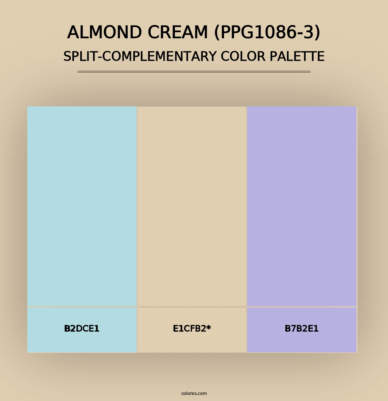 Almond Cream (PPG1086-3) - Split-Complementary Color Palette