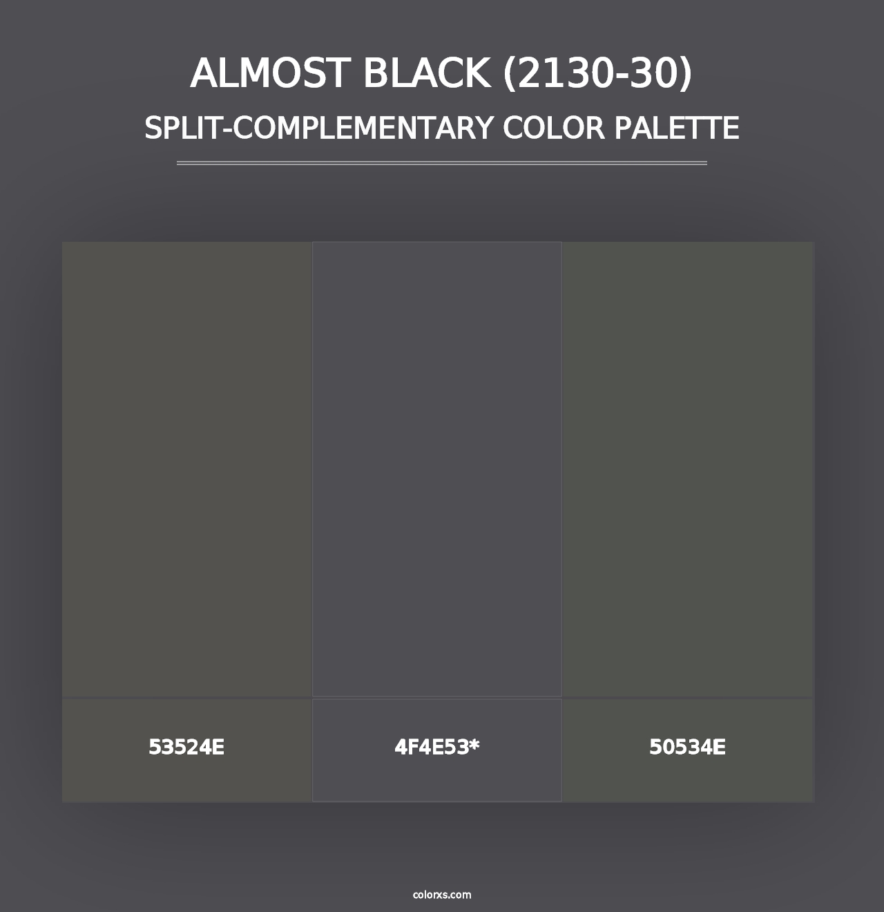 Almost Black (2130-30) - Split-Complementary Color Palette