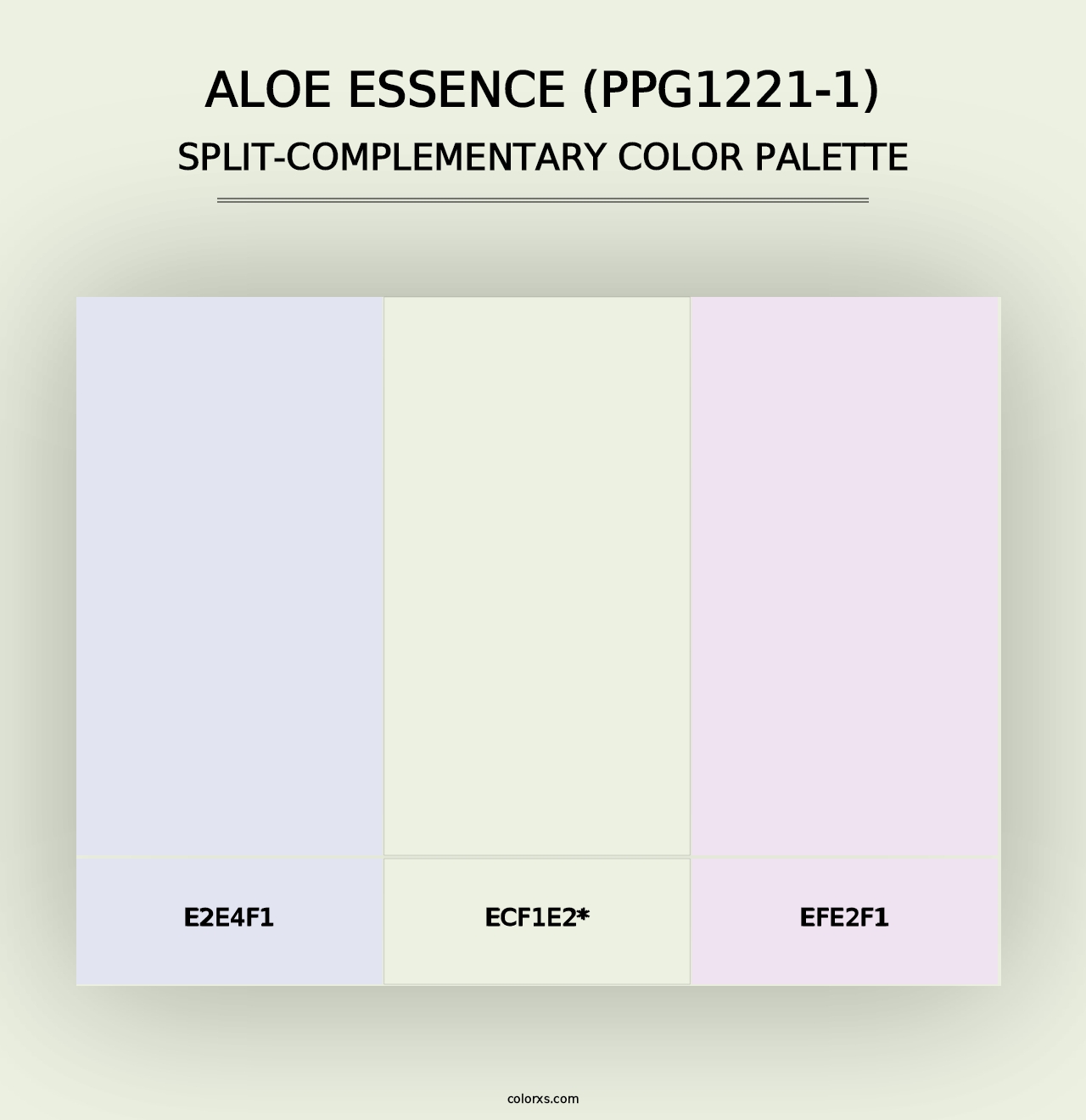 Aloe Essence (PPG1221-1) - Split-Complementary Color Palette